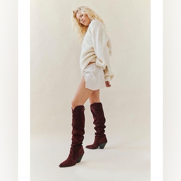 Free People Shoes - FREE PEOPLE Leather Triple Crown OTK Boots - Espresso